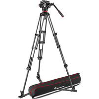 Manfrotto MVK504XTWINGC 04X Fluid Video Head & MVTTWINGC Carbon Fiber Tripod with Ground Spreader