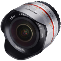 Samyang 7.5mm f/3.5 Fisheye UMC II Lens for MFT - Silver