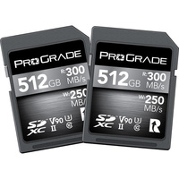 ProGrade Digital 512GB SDXC UHS-II 300MB/s Cobalt Memory Card (2 Pack) - V90