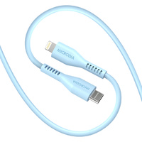 Microdia Fruitywire Liquid Silicon PD60W 1.3m USB-C to Lightning Cable - Baby Blue