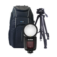 Godox V1 TTL Flash Bundle with ATF Musketeer Tripod and Sully Backpack