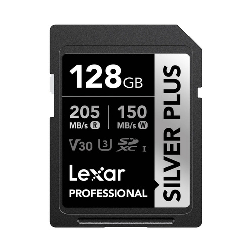 Lexar Pro 128GB 205Mbs SDXC Silver Plus Card V30
