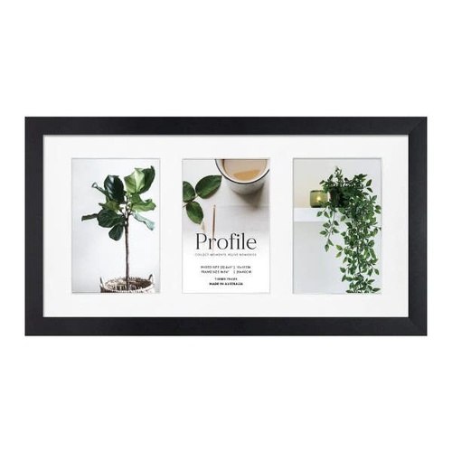 Profile Deluxe Black 20x40cm Photo Frame - 3x 10x15cm Photos