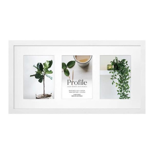 Profile White 25x50 cm Photo Frame - 3x 13x18cm Photos