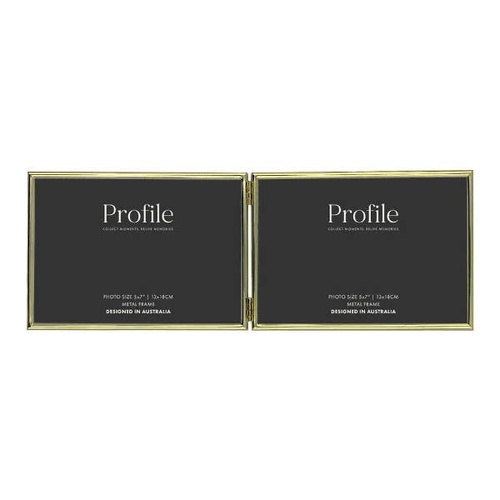 Profile Habitat Brass Photo Frame - 2x 5x7"