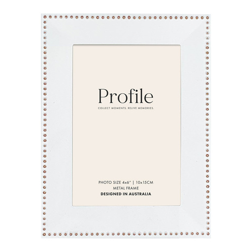 Profile Noble White Gold 4x6" Photo Frame