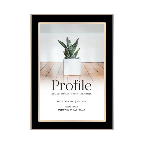 Profile Eternal Black/Rose Gold Metal Photo Frame 4x6