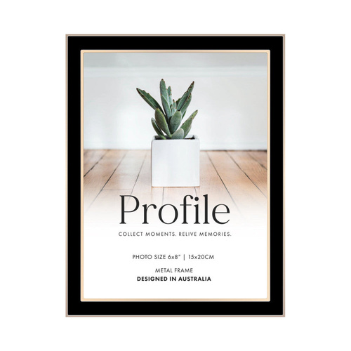 Profile Eternal Black/Rose Gold 6x8 Metal Photo Frame