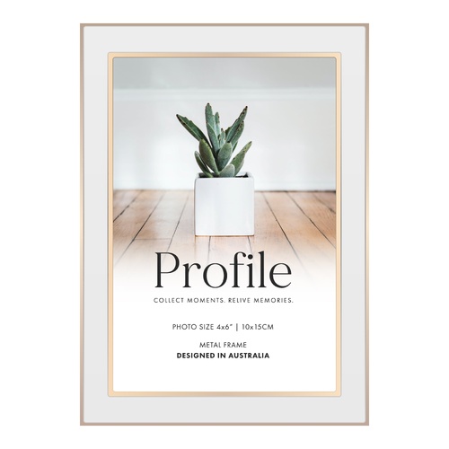 Profile Eternal White & Rose Gold Metal Photo Frame - 4x6"