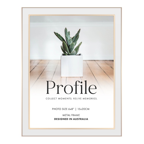 Profile Eternal White & Rose Gold Metal Photo Frame - 6x8"