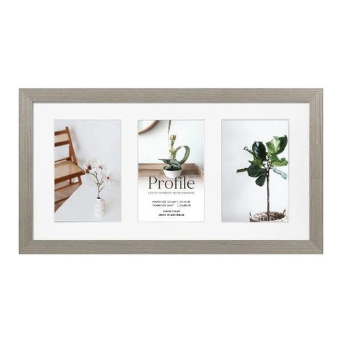 Profile Deluxe Stone Ash 20x40cm Photo Frame - 3x 10x15cm Photos