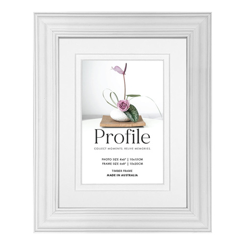 Profile Hawthorne White 6x8" Frame - 4x6" Opening