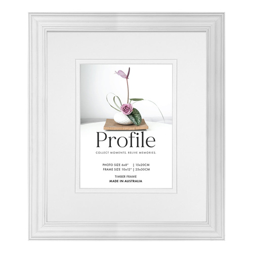 Profile Hawthorne White 10x12" Frame - 6x8" Opening