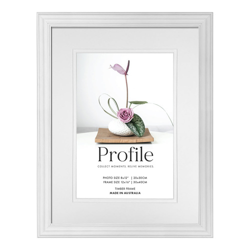 Profile Hawthorne White 12x16" Frame - 8x12" Opening