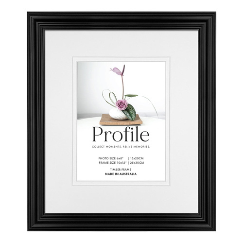 Profile Hawthorne Black 10x12" Frame - 6x8 Opening