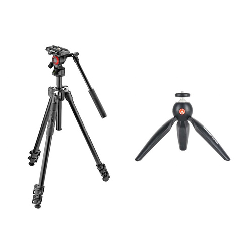 Manfrotto MK290LTA3 Video Bundle with PIXI II Mini Tripod