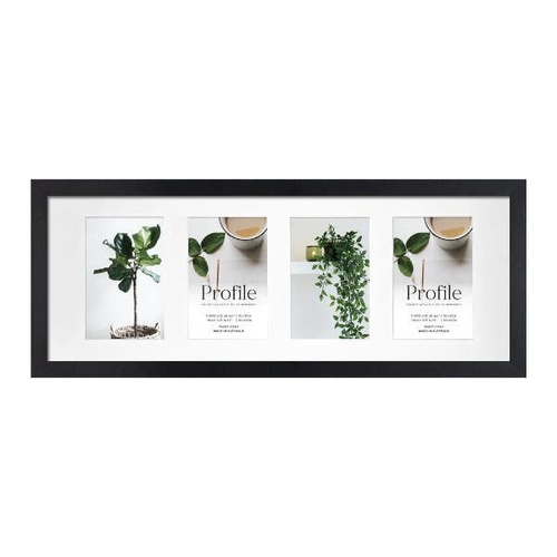 Profile Deluxe Black 20x56cm Photo Frame - 4x 10x15cm Photos