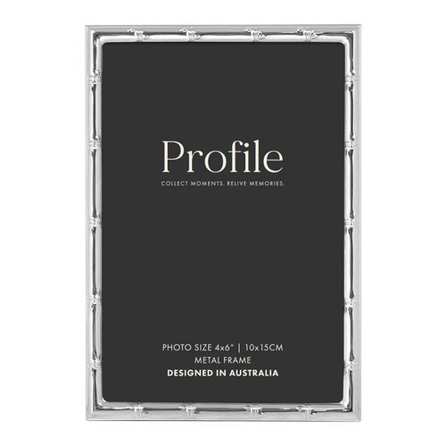 Profile Bamboo Silver Metal Photo Frame - 4x6"