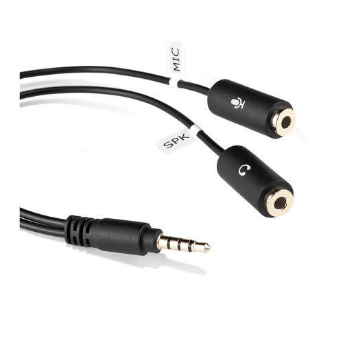 Joby Wavo 3.5mm Cable Splitter - Connect Mic/Headphones to Mobile TRRS
