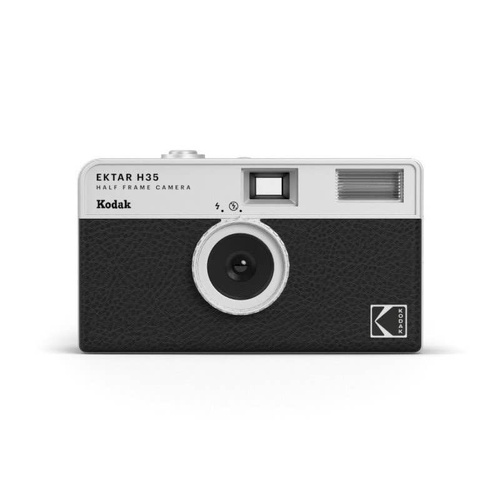 Kodak H35 Half Frame 35mm Film Camera w/Flash - Black/Silver
