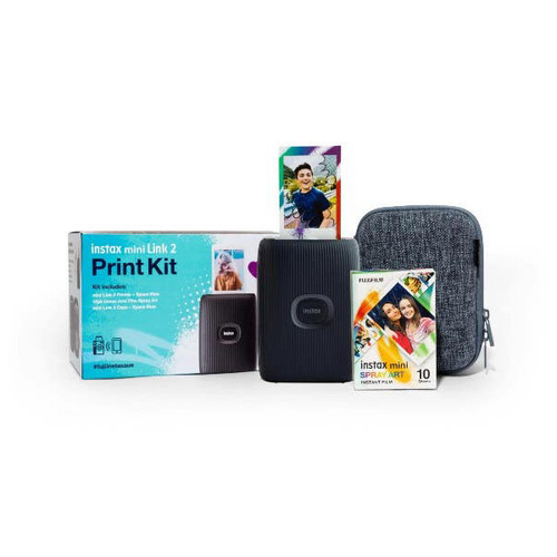 Fujifilm Instax Mini Link 2 Printer, Film and Case Kit - Blue