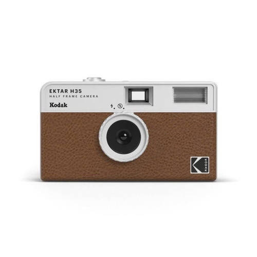 Kodak H35 1/2 Frame 35mm Film Camera w/Flash BROWN