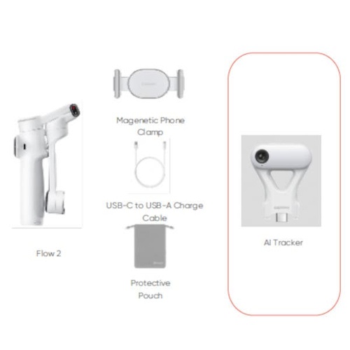 Insta360 Flow 2 Mobile Gimbal Bundle with AI Tracking - Grey with Built-In Tripod