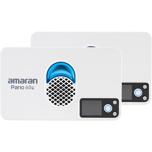 AMARAN PANO 60C RGB LED 2 LIGHT KIT - WHITE - Includes stands