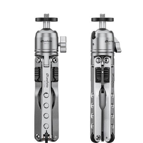 Leofoto MT-03 Mini Table Top 2 Section Tripod with MBH-20 Ball Head - Silver