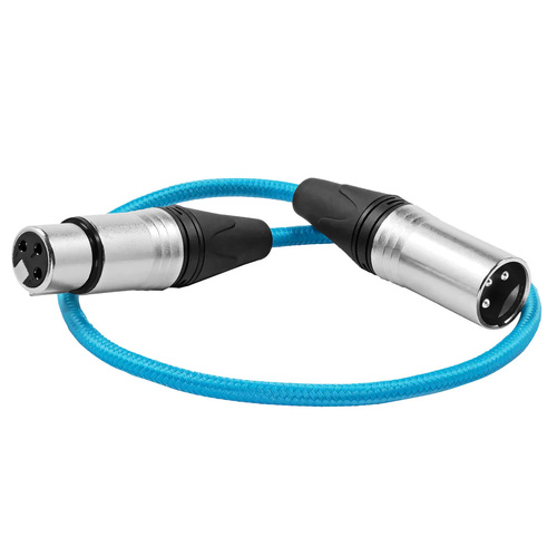 Kondor Blue 45cm Male XLR to Female XLR Audio Cable for On-Camera Mics - BLUE