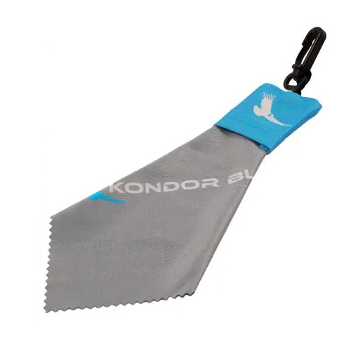 Kondor Blue Micro Fiber Lens Wipe Cloth with Pouch and Clip GREY