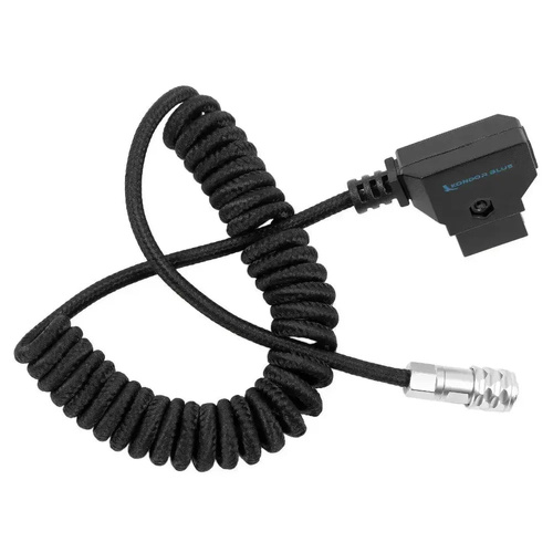 Kondor Blue Coiled D-Tap to BMPCC 6K/4K Power Cable for Blackmagic - BLACK
