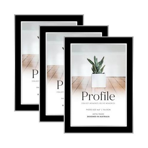 Profile Eternal Black 4x6 Metal Photo Frame - 3 Pack
