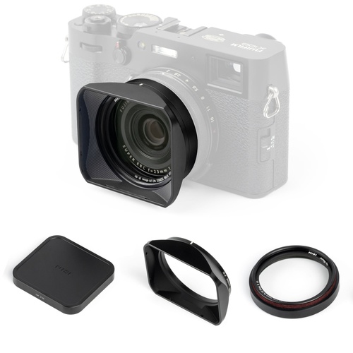 NiSi JetMag Pro Lens Hood Kit for Fujifilm X100 Series w/49mm UV Filter Adaptor BLACK