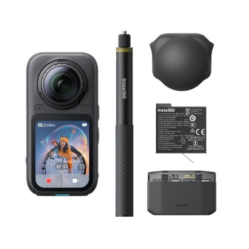 Insta360 X6 8K 360 Action Camera Essential Bundle - Midnight Black