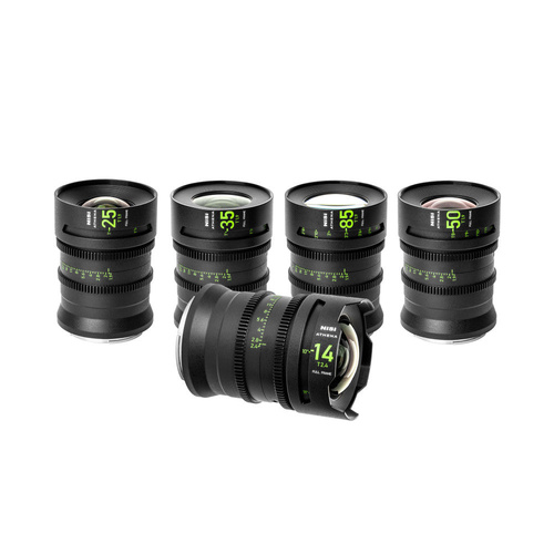 NiSi ATHENA PRIME Full Frame Cinema Lens Kit with 14mm, 25mm, 35mm, 50mm, 85mm and Case - G Mount