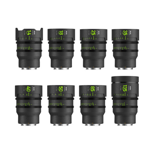 NiSi ATHENA PRIME Full Frame Cine Lens MASTER Kit with 8 Lenses + Hard Case (G Mount)