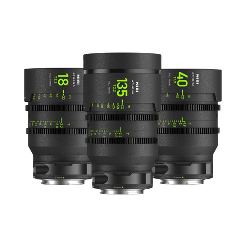 NiSi ATHENA PRIME Full Frame Cinema Lens Add-On Kit with 3 Lenses + Hard Case (E Mount)