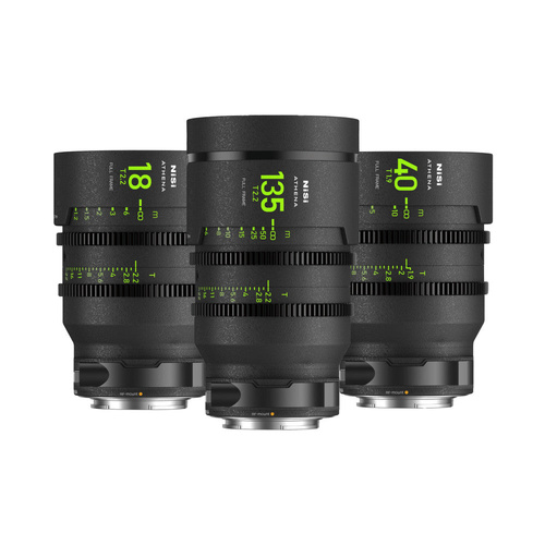 NiSi ATHENA PRIME Full Frame Cinema Lens ADD-ON Kit with 3 Lenses + Hard Case (RF Mount)