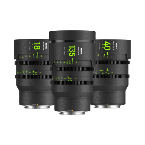 NiSi ATHENA PRIME Full Frame Lens ADD-ON Kit with 18mm T2.2, 40mm T1.9, 135mm T2.2 G Mount