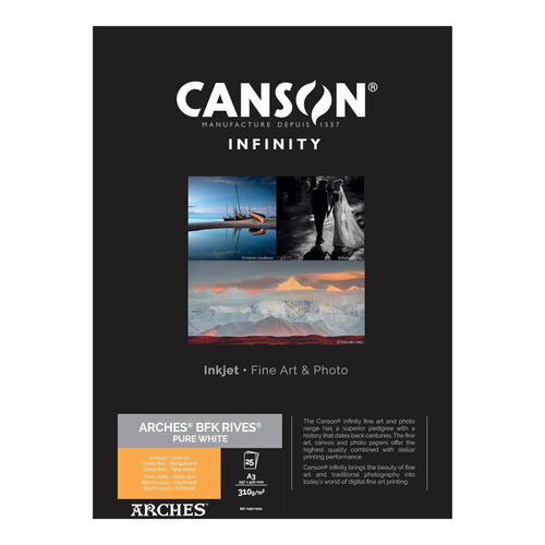Canson ARCHES BFK RIVES PURE 310GSM A3 25 Sheets