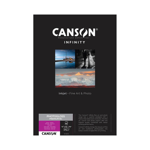 Canson PHOTOGLOSS PREM RC 270GSM A3+ 25 Sheets