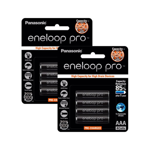 Panasonic Eneloop Pro 8 x AAA Batteries 950mAh