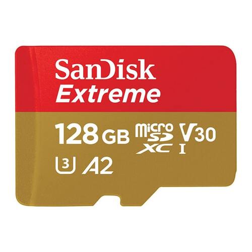 SanDisk Extreme 128GB microSDXC UHS-I 160MB/s Memory Card with Adapter - V30