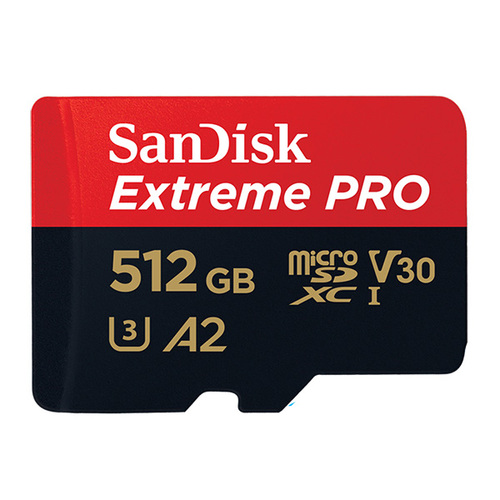 SanDisk Extreme Pro 512GB microSDXC UHS-I 170MB/s Memory Card with Adapter - V30