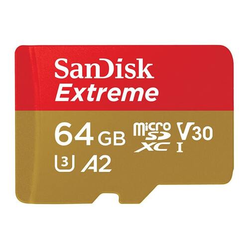 SanDisk Extreme 64GB microSDXC UHS-I 160MB/s Memory Card with No Adapter - V30