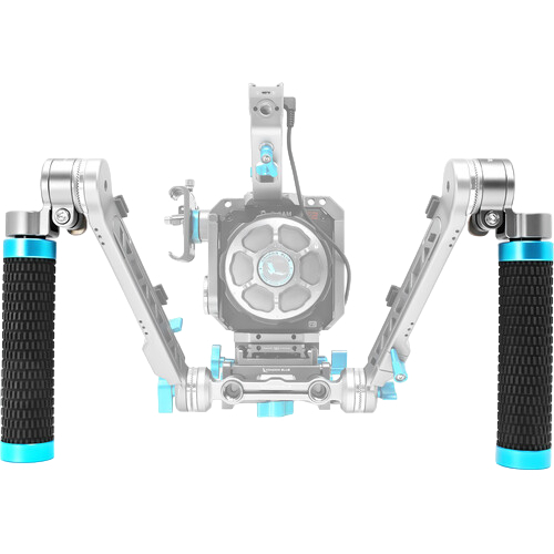 Kondor Blue Quick Release Rosette Hand Grip Set of 2 with Dual Rod Clamp - Space Grey