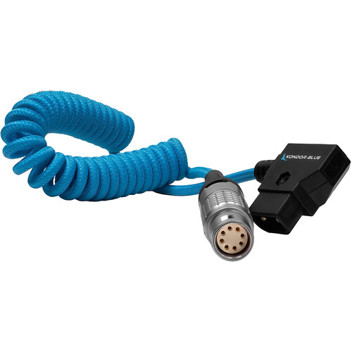 Kondor Blue D-Tap to ARRI Alexa Mini Coiled Power Cable - 40.6 to 81.2cm - Blue