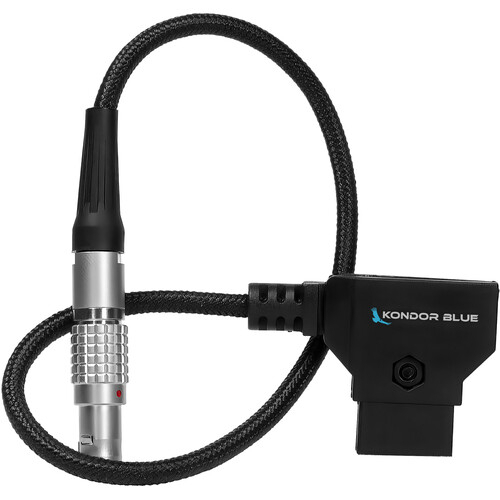 Kondor Blue 25.4cm D-Tap to Right Angle Lemo 2 Pin Power Cable for RED Komodo