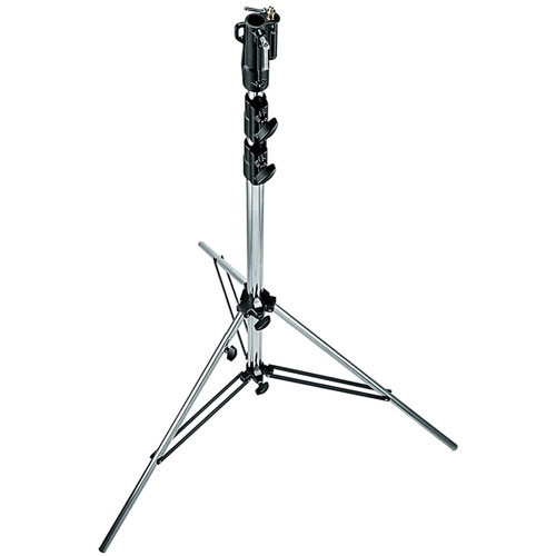 Manfrotto 126CSU Heavy Duty Chrome Plated Steel Stand with Leveling Leg - 10.9' - 3.3m